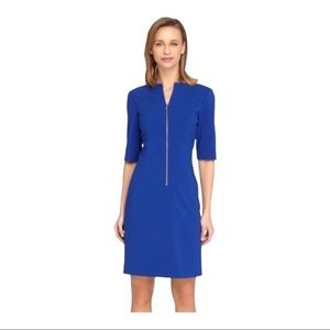 Tahari Arthur S. Levine Royal Blue Front Zip Dress Size 4P